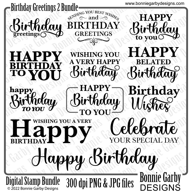 Birthday Greetings 2 Digital Stamp Set